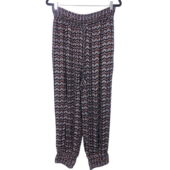 Anthropologie Tribal Slash Pockets Harem Style Viscose Ankle Jogger Size L - Picture 1 of 12